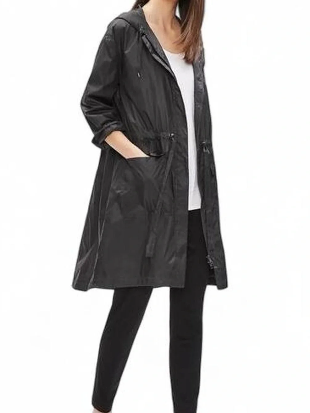 NWOT Eileen Fisher Eggshell Recycled Nylon Softshell Long Jacket Women’s Size 3X